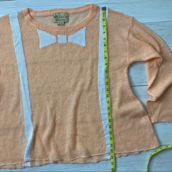 Wildfox Fancy You Sweater White Label Peach Bow - Picture 9 of 12